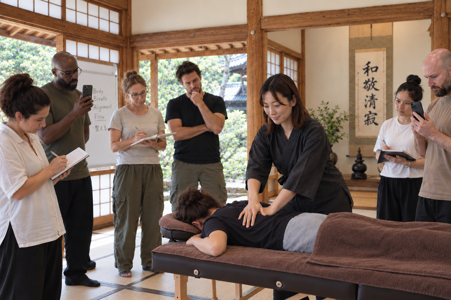 Zen Alignment Method hands-on bodywork training in Osaka, Japan